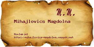 Mihajlovics Magdolna névjegykártya